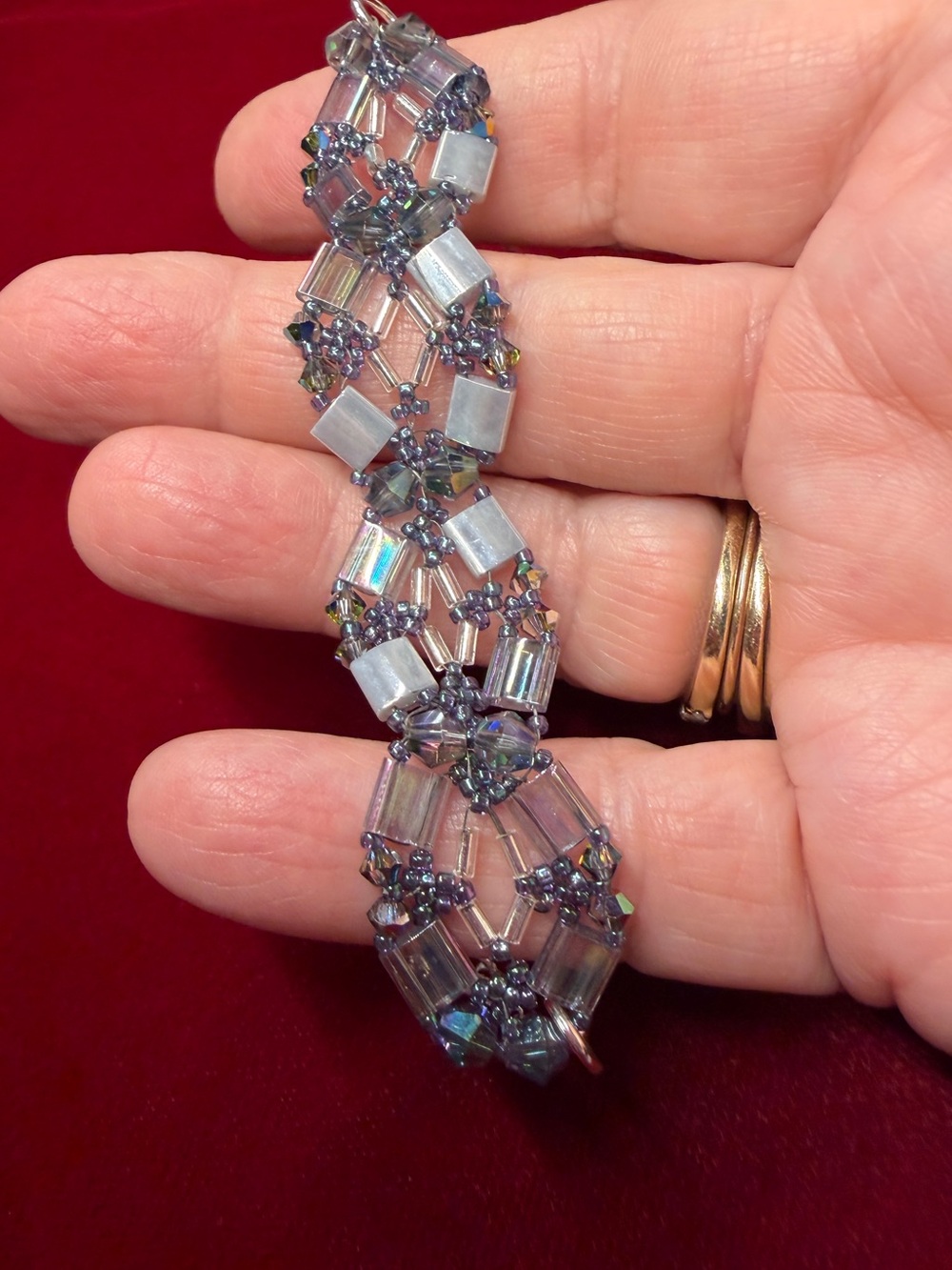 Lot of Handmade Beaded Bracelets - crystal, garnets, tourmaline, seed beads - Picture 7 of 9
